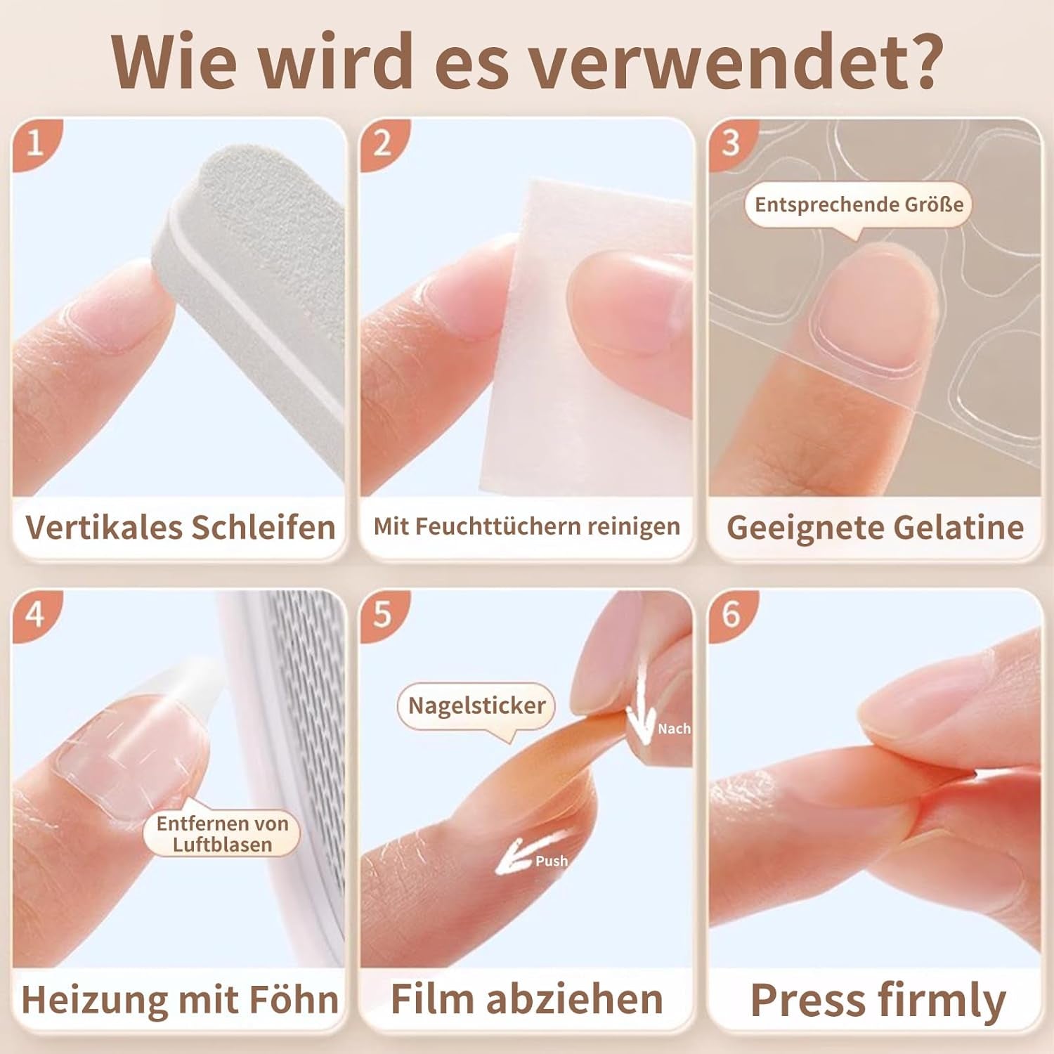 20 jelly negle klæbende tabletter - klare stærke dobbeltsidede klæbende puder Vandtætte genanvendelige tryk på negle DIY manicure sæt negletilbehør