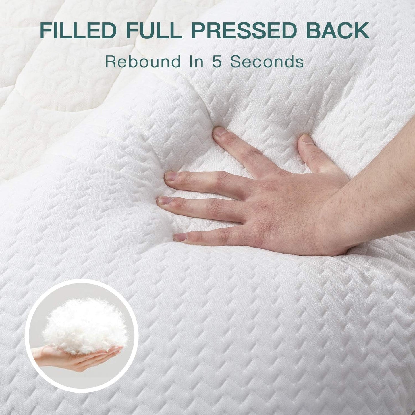 Bedstory pude, sovepude, 2 stk, allergivenlig, anti-støv pude, dun, alternativ kvalitet, sengepude til ryg, mave og sidesover, standard størrelse, vaskbar, 42 x 70 cm Naty Shop standard puder