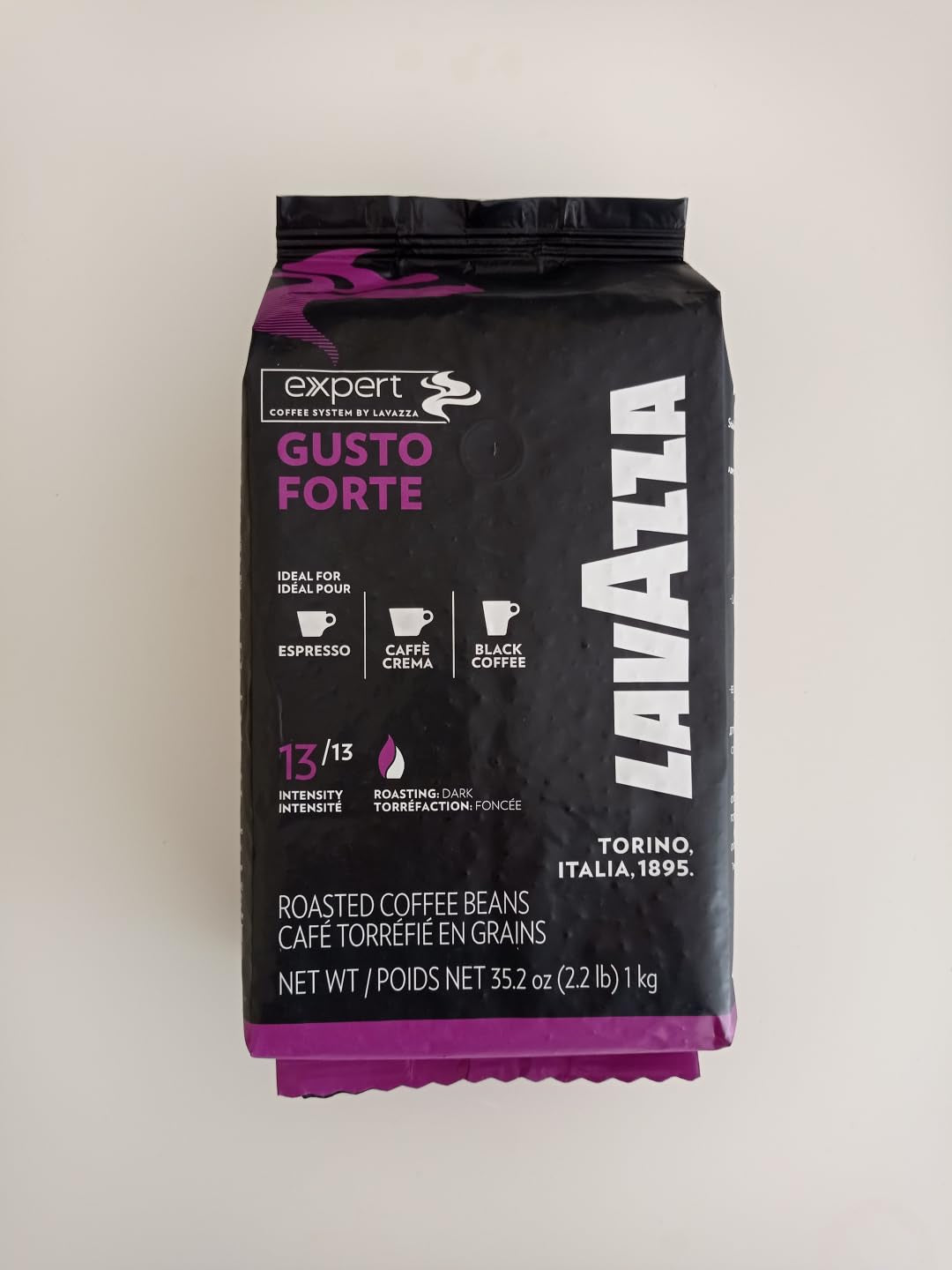 Lavazza Expert Gusto Forte Espresso - 1 kg ganze Kaffee-Bohne, 100% Robusta