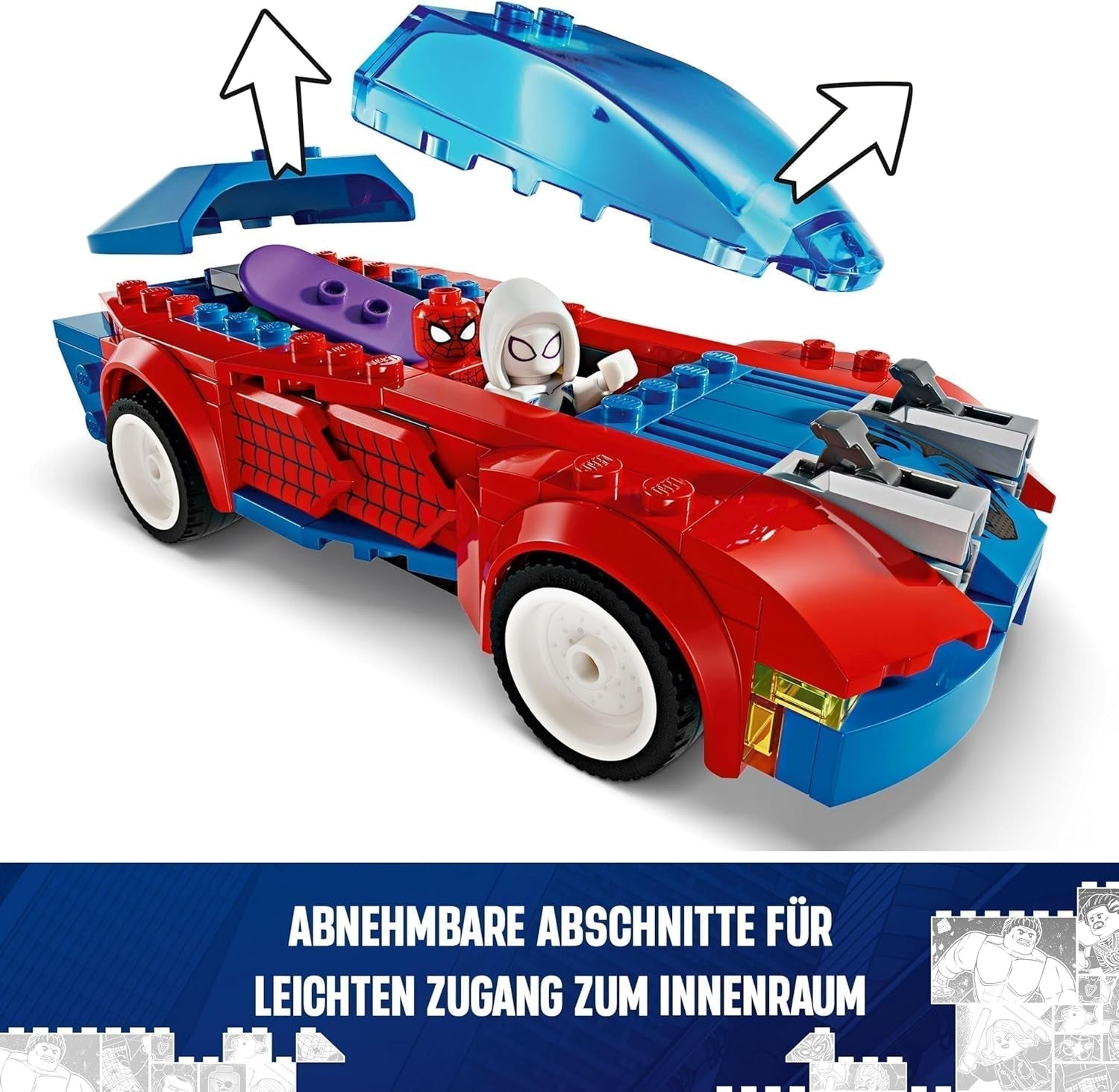 LEGO Marvel Spider-Man Race Car & Venom Green Goblin, Spidey Rollelegetøj med superheltefigurer og bygbar bil, Gave til børn, drenge og piger 7 år 76279 Byggesæt Beuche den LEGO-Store