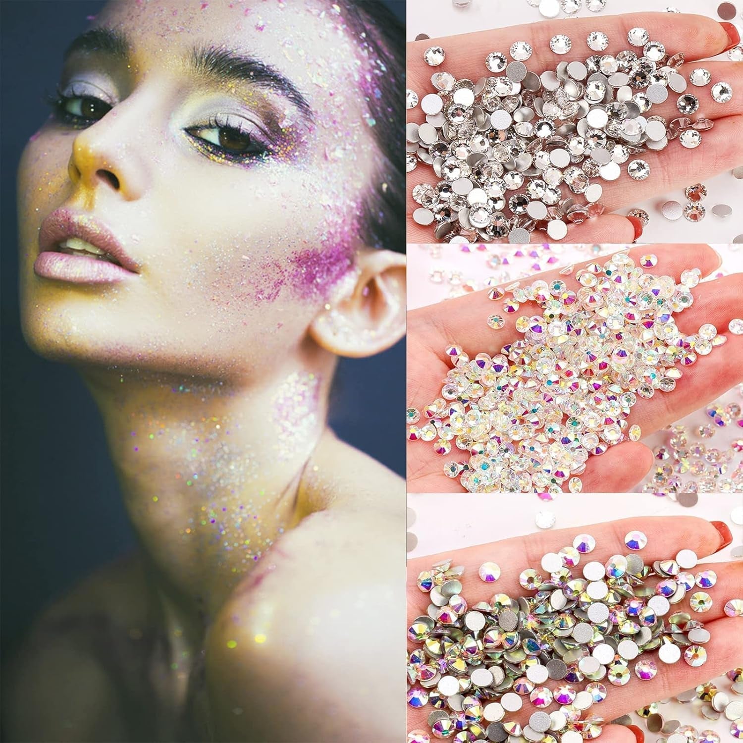 4200 stykker Nail Art Rhinestones, 36 farver Glittersten, Negledekorationssten til Nail Art Accessories og Rhinestones Klar krystal med Rhinestone Selection Pincet og Scoring Pen