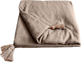 Nyd hjemmetæppe, beige, naturligt, med 4 jute pomponer, 90 X 190 cm, 100 % bomuld, Oeko-Tex Certified, Panama Collection Dyner og dyner Naty Shop Standard titel