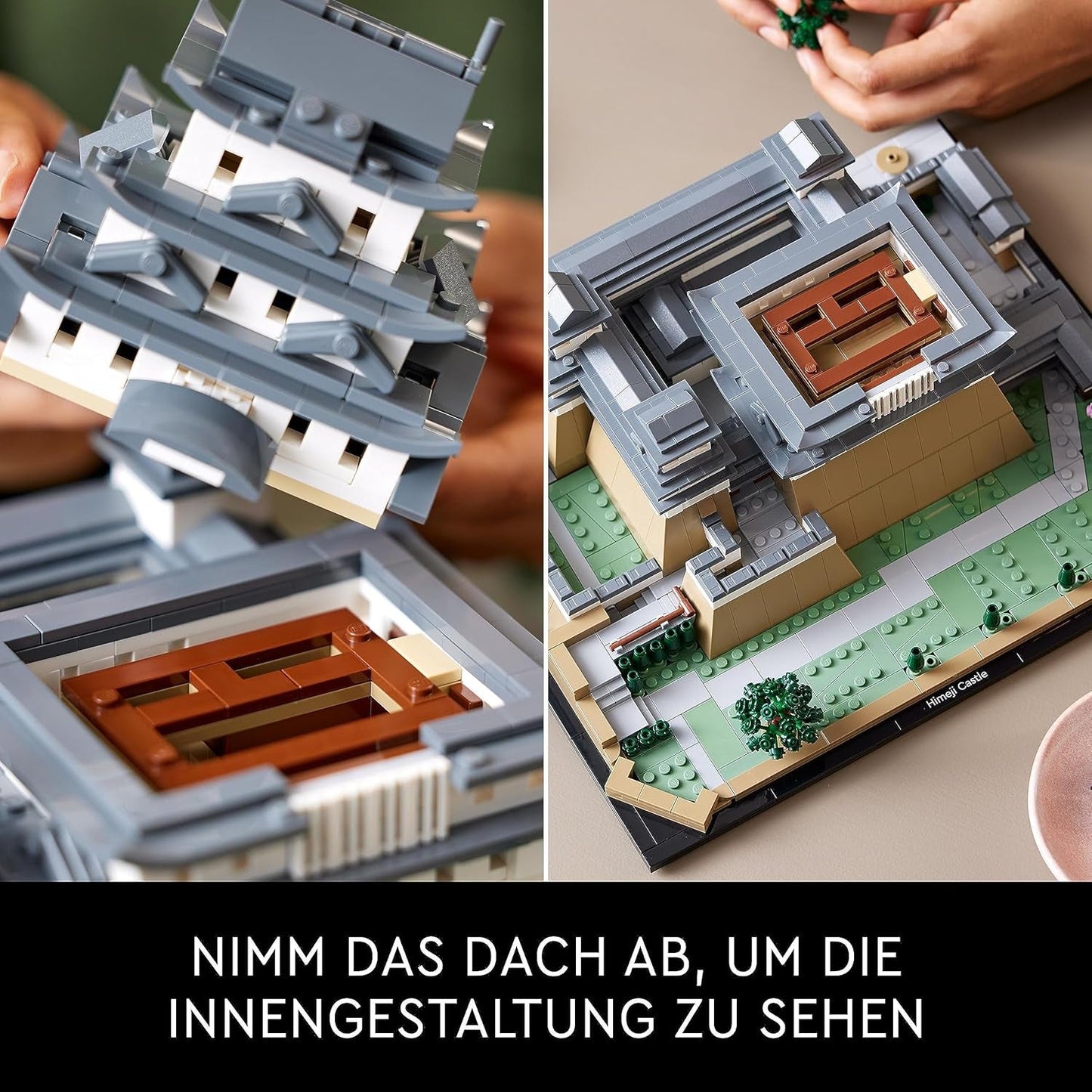 LEGO Architecture Himeji Castle, Voksen Model Kit, Landmark Collection, Creative Gardening and Japanese Culture Fan Set med Cherry Blossom Tree, Gave til ham og hendes 21060 byggesæt Besuche den LEGO-Store