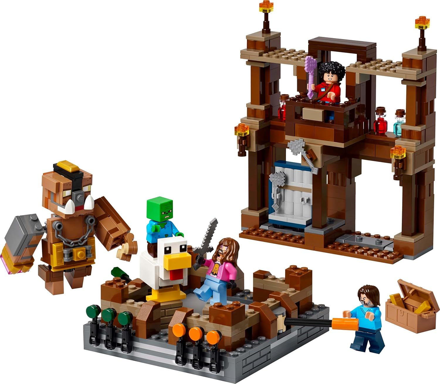 LEGO Minecraft Forest Manor med boksering - Gamersæt med zombier og Oberborst - Interaktivt byggelegetøj med udstyr og baner - Gave til drenge og piger 10+ - 21272 Byggesæt Besuche den LEGO-Store