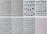 3D Metallic Schwarz Schmetterling Nagelsticker - Laser Pink Aurora Nagelaufkleber - Punk Butterfly Nail Art Stickers - Sølv Nail Sticker - Nageldesign Tilbehør