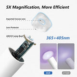 Denabuty UV-lampe til Gel-neglelak, Mini UV LED-lampe til negleudskiftning med stativ Tragbare Lille UV-neglelampe til Gel-neglelak, til Aushärten Von Nagelkleber & Negletips Hvid