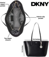 DKNY Bryant Medium læder mulepose mulepose, sort/guld dametasker Naty Shop