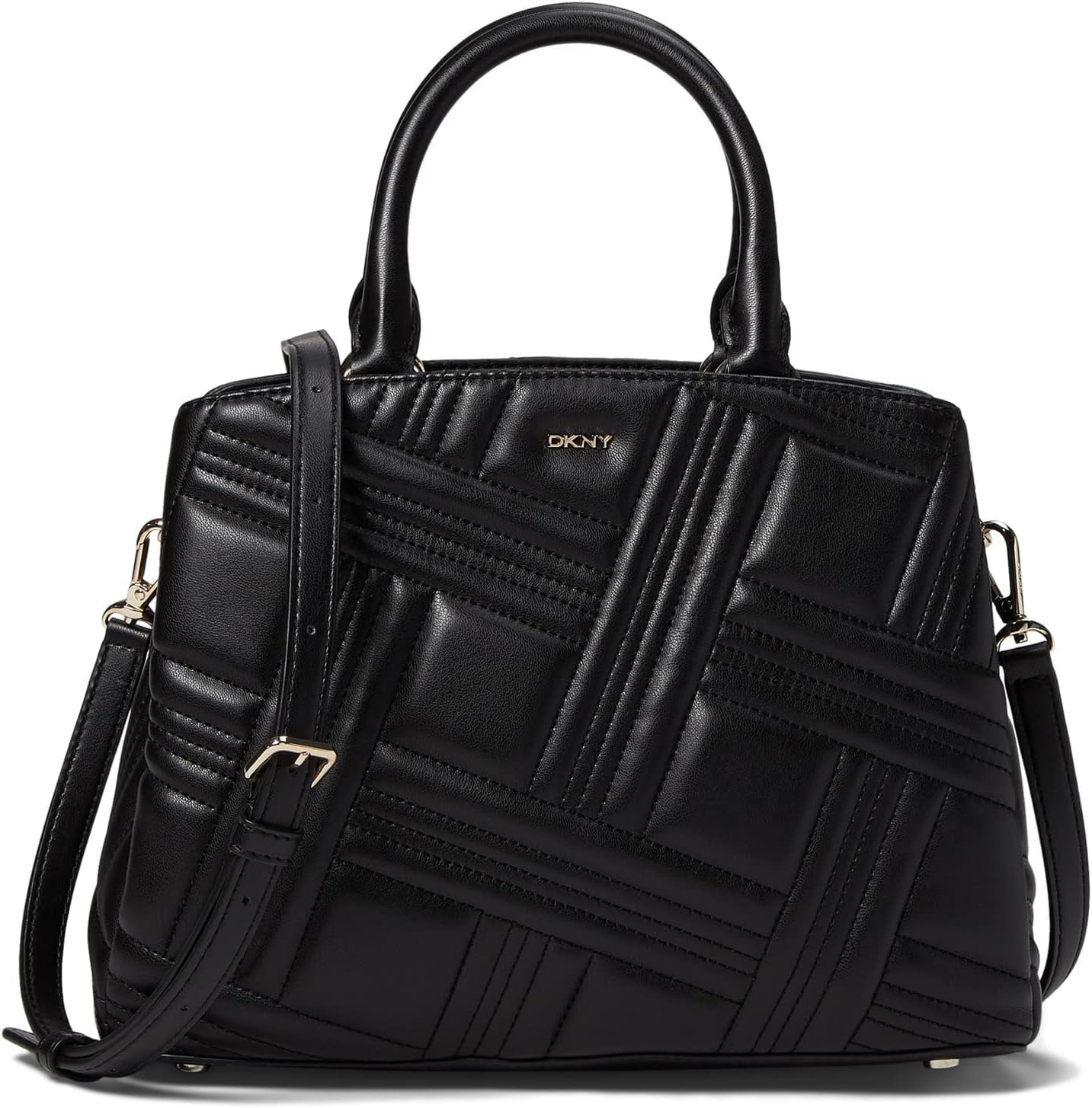 DKNY Medium Satchel Tasker Dame Naty Shop Sort / Guld One size fits all