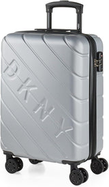 DKNY - Stor 4-hjulet kuffert Stor letvægtskuffert - Stor rejsekuffert med hjul. Stor flyrejsekuffert Kuffert med hård skal med certificeret lukning - stor troldekuffert Silver Naty Shop Bagage og rejseudstyr Silver S