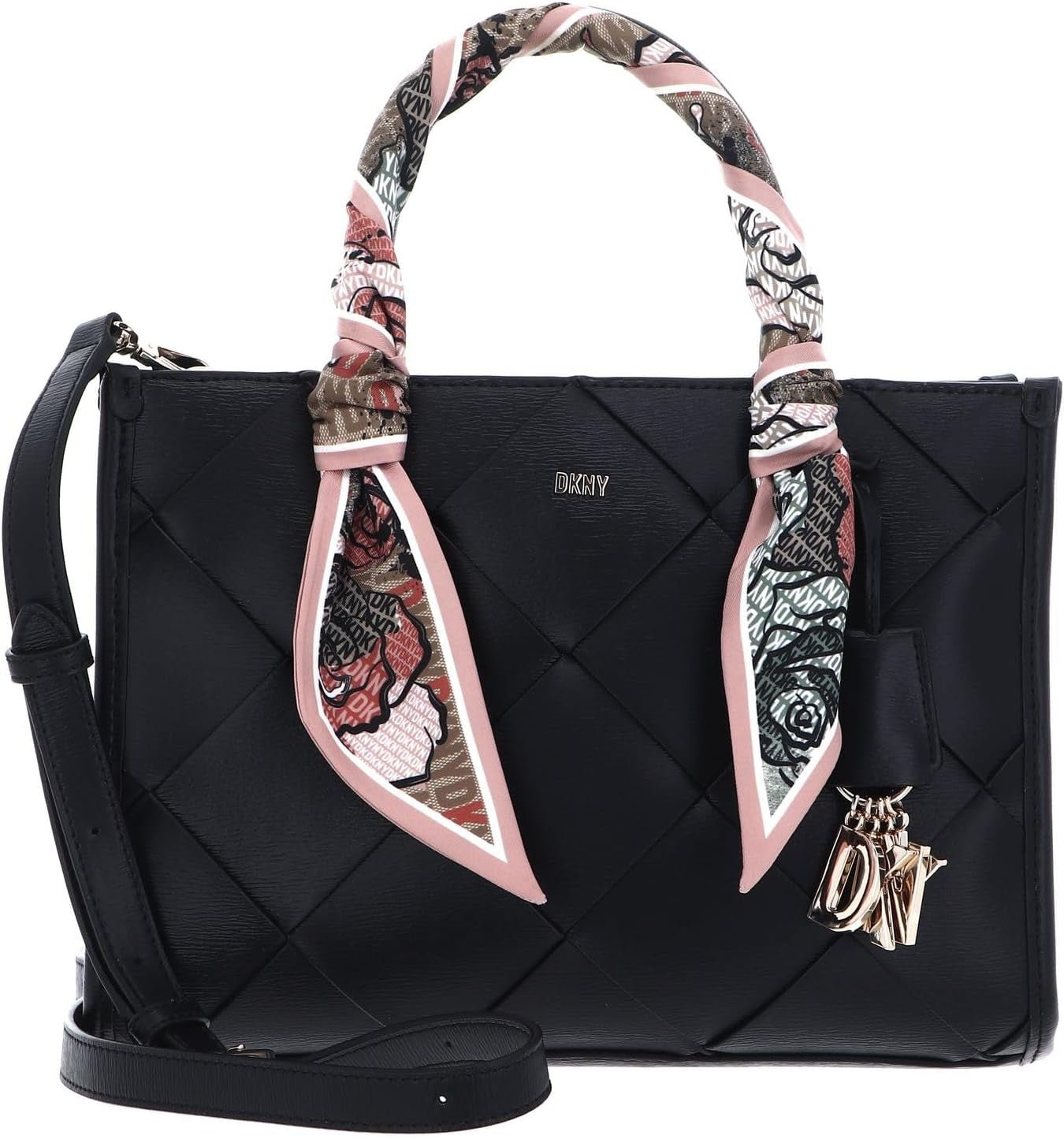 DKNY Kvinders hverdagstaske Satchel Dametasker Naty Shop Sort / Guld