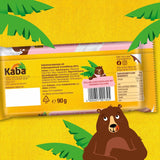 Kaba mælkechokolade med jordbærcreme, fyldt chokoladebar, 90 g bar, smelte-i-mund-chokolade med jordbærcreme og original Kaba-smag (pakke med 2)
