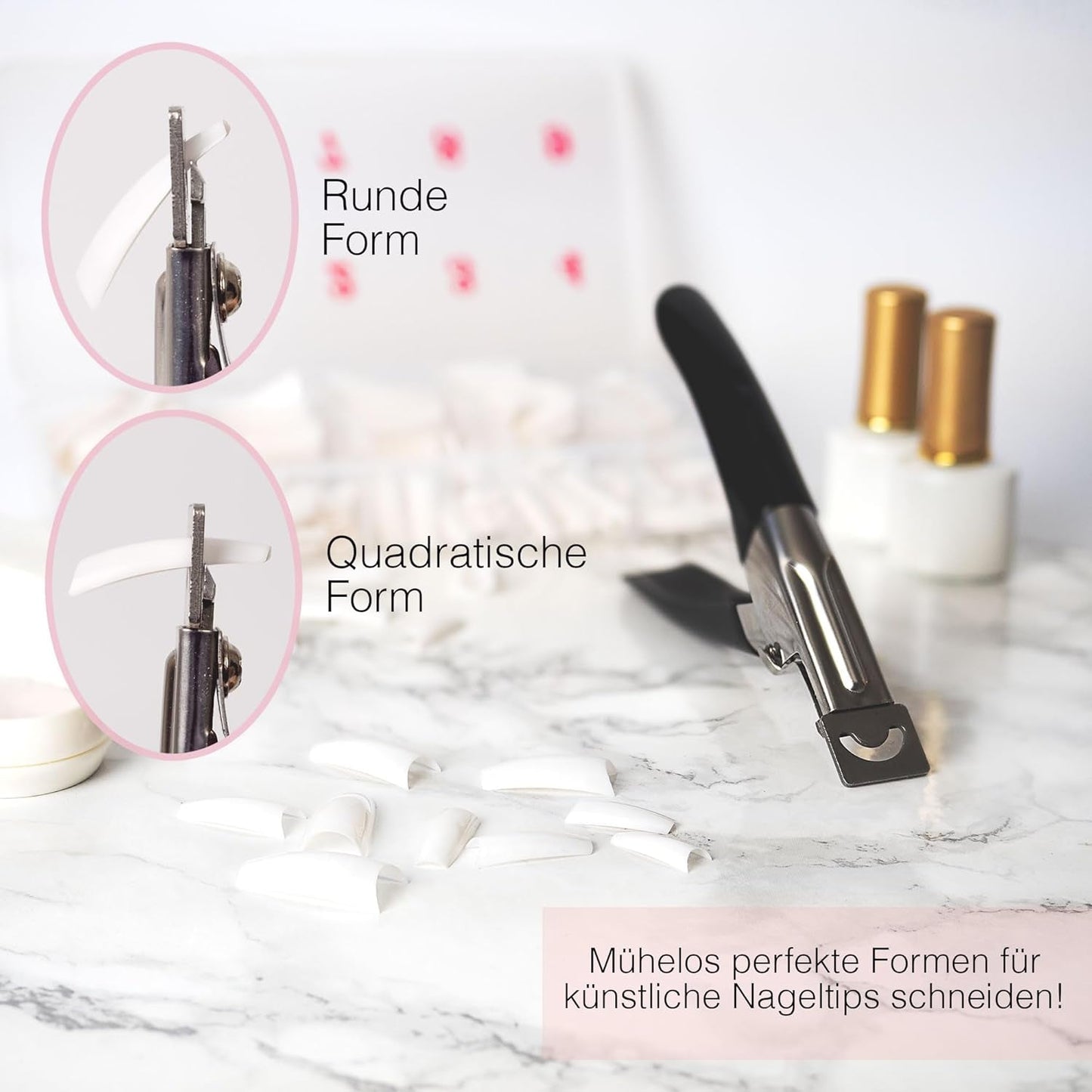 ® påklæbende kunstige negle 500 stykker falske negle - stabile gelnegle - studiokvalitets negle (naturlig farve)