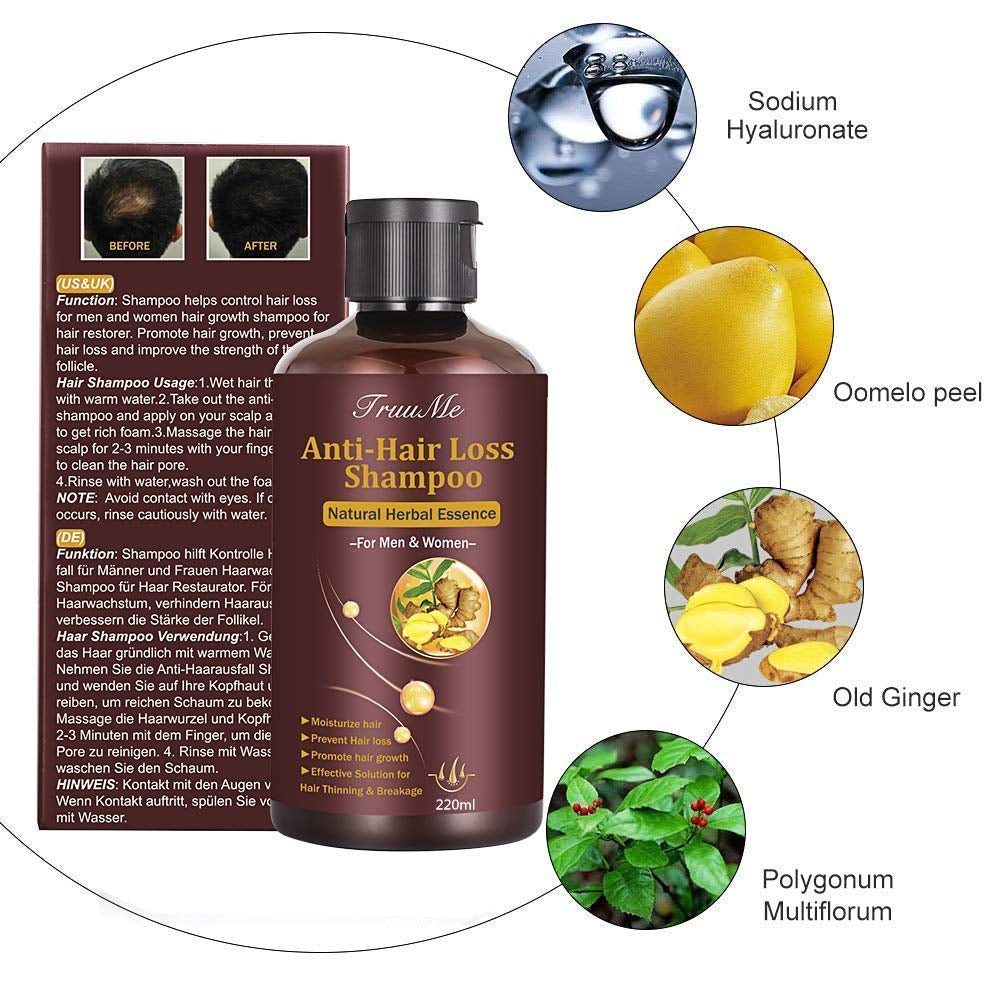 Hårvækstshampoo, Anti-hårtab, Hårtabsshampoo, Naturlig urteshampoo for hurtigere hårvækst, Lotion Naty Shop Hårpleje