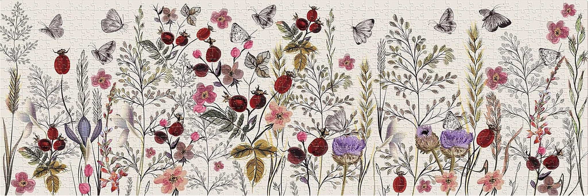 Blomster nr. 1 - 1000 brikker panoramapuslespil til voksne Puslespil Naty Shop