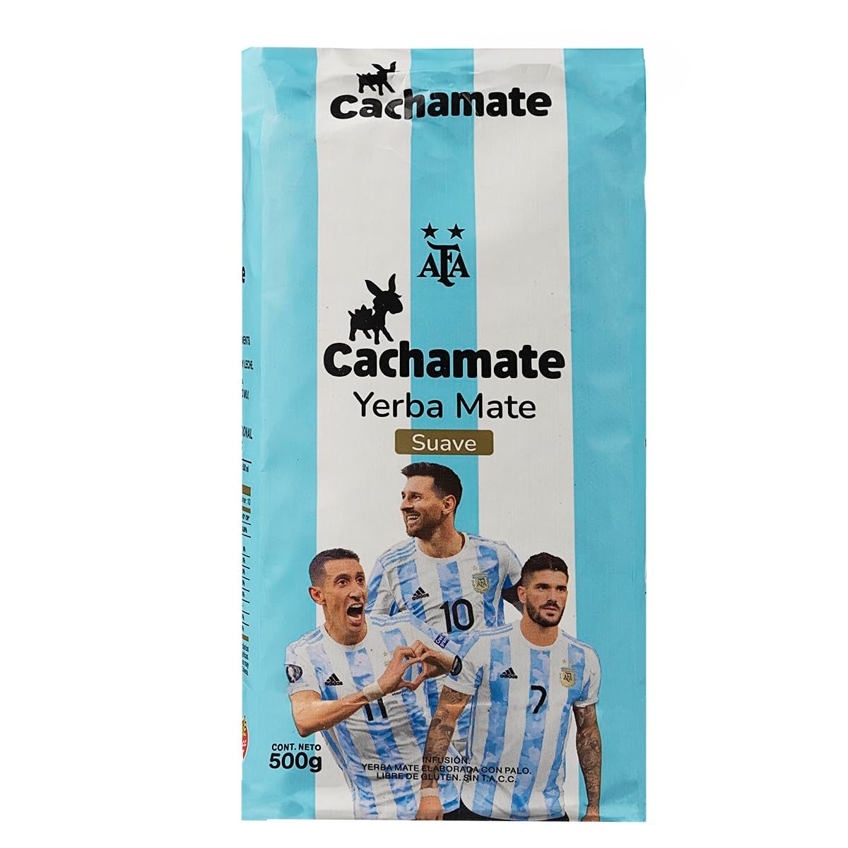CACHAMATE Mundial Suave 500G | Special edition fodbold | Argentinske Yerba Mate | 12 måneders naturlig modning | Antioxidant og vanddrivende egenskaber