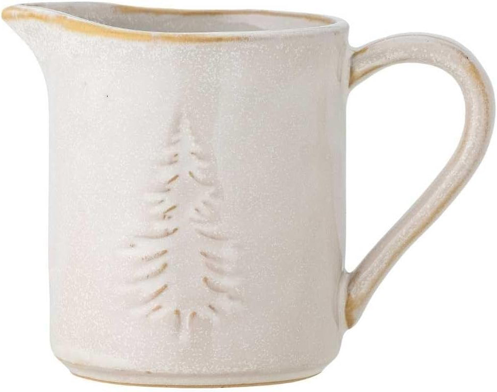 Bloomingville mælkekrus, vinterhvid, juletræ, 145 ml, til bestik