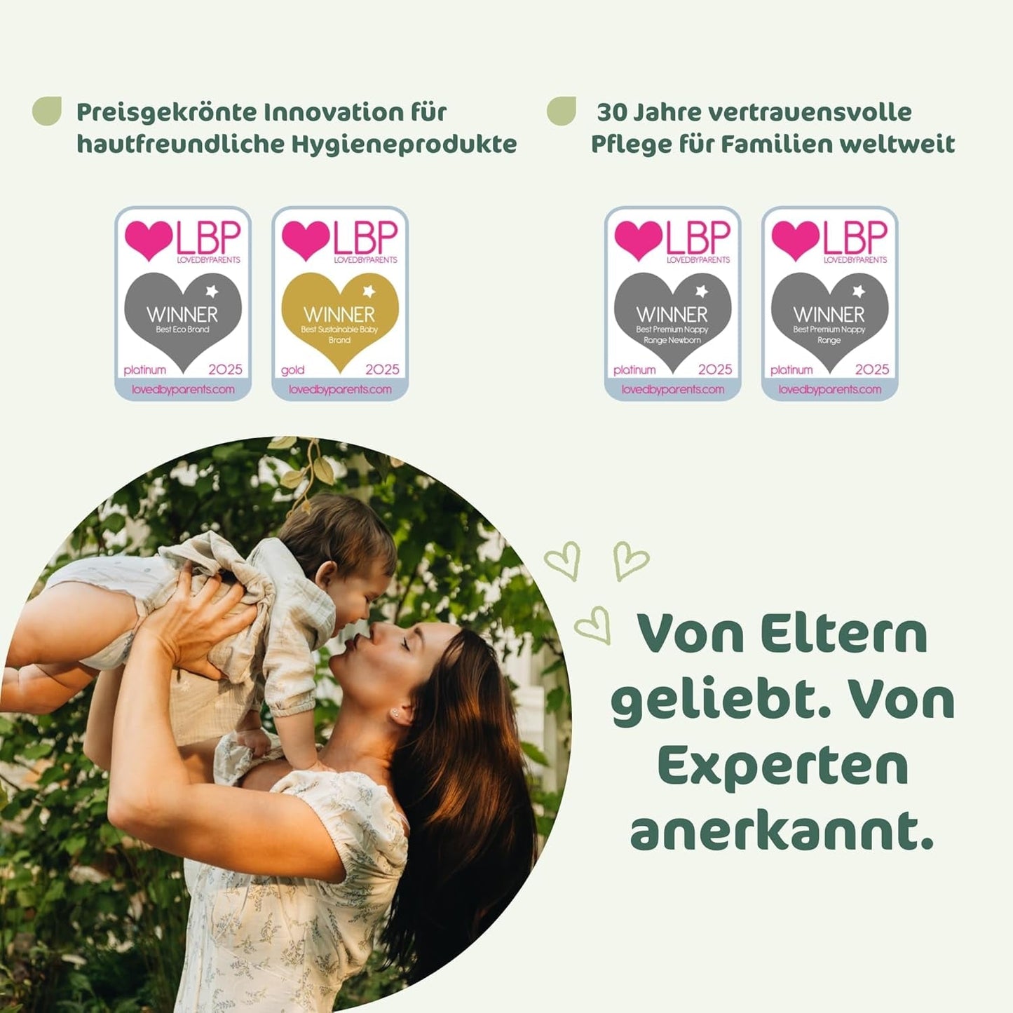 Naty BioEmbrace babybleer, størrelse 3 (4–9 kg) | 100% plantebaserede materialer, skånsomme mod huden | Åndbar blødhed, dermatologisk testet, fremragende absorption | 100 stk.