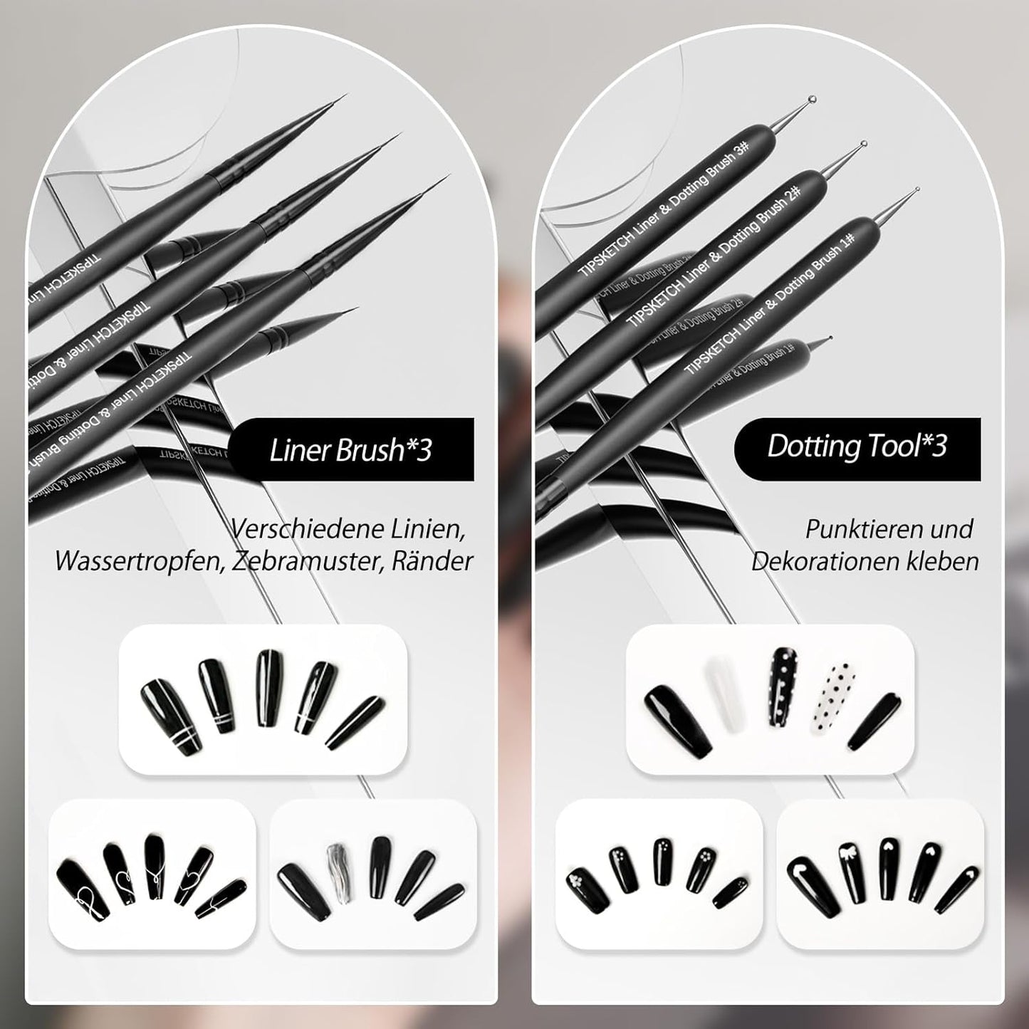 Nagel Pinsel 8 Stück Pinsel Für Gelnägel, Nageldesign Gel Pinsel Dotting Painting Line Pen Für Nagelack Gel Acryl Nagel Pinsel Nailart Kit Acryl Pinsel Fineliner Nägel Selber Machen