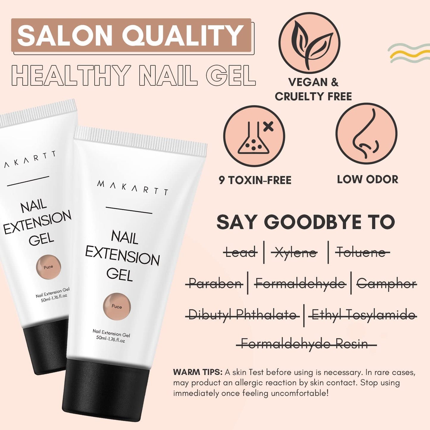 Makartt Poly Nail Extension Gel - Akryl Extension Gel, Nail Strengthening Gel, Negle Decoration, 50ml (lilla)