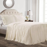 Lush Decor sengetæppe med flæseskørt, polyester, hvid, dobbeltseng Lush Decor Senge og tæpper