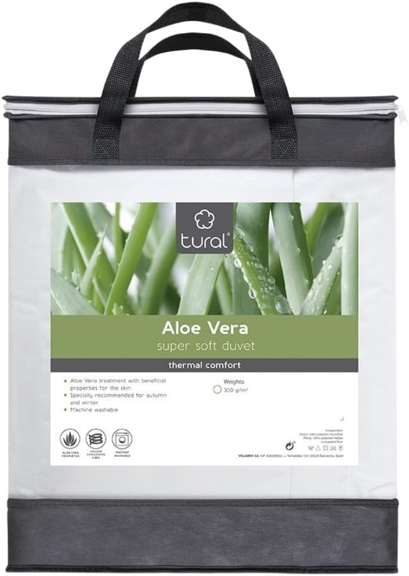 Tural - Dyne 150 X 220 cm med Aloe Vera behandling, fiberfyld 300 G/M², blød, åndbar, Oeko-Tex certificeret (hvid, seng 90 cm) Dyner og dyner Naty Shop