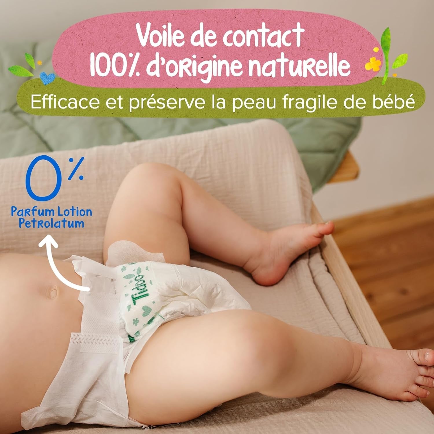 - Ökologische Diadeln, Größe 2 (3-6 kg) – natürlicher Ursprung, ohne Schadstoffe – 12 Stunden trocken, extrem saugfähig – hermestellung i Frankreich – 150 Einwegdiadeln – Pakke 1 måned