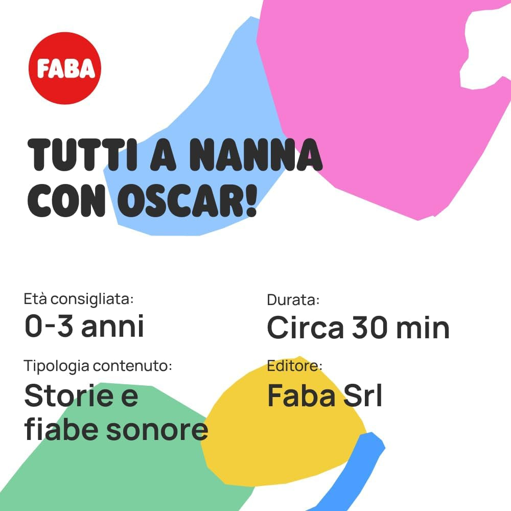 Plys legetøj - Tutti a Nanna con Oscar! - Historier og lydeventyr for børn fra 10 måneder - Skal lyttes til med historier, italiensk version Jucarii Bebe Naty Shop