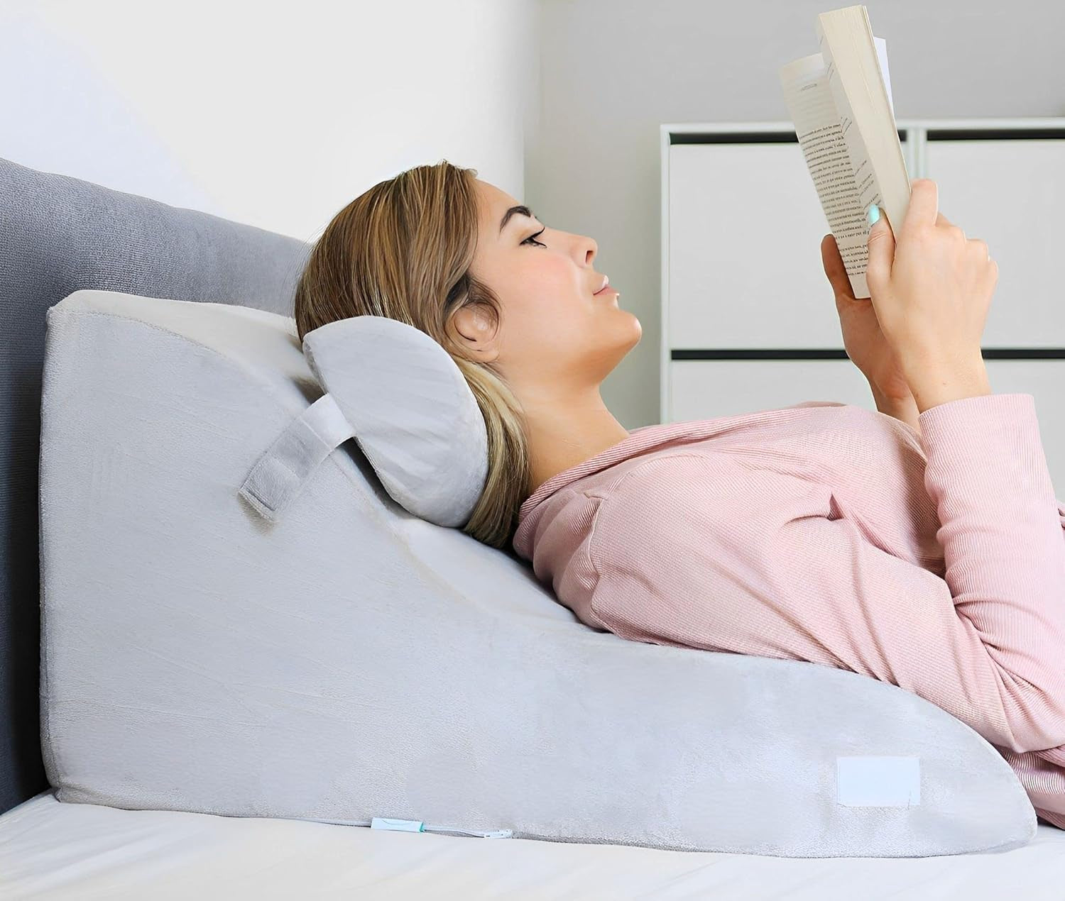 Memory Foam læsepude | Ergonomisk rygpude og kile til seng, sofa og sofa | Ortopædisk støttepude til rygsmerter og spændinger