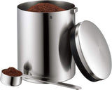 WMF Kult Cromargan kaffeske kaffeboks i rustfrit stål med mat finish 500g og 1 liter glasopbevaringsglas Depotopvaskemaskine Tåler madopbevaringsbokse Naty Shop
