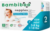 Bambiboo Mini-engangsbleer Hudvenlig med blød navleåbning af bambusfiber - Bleer til nyfødte - Engangsbleer til nyfødte - Hudbeskyttelse - Størrelse 2, 25 stk.