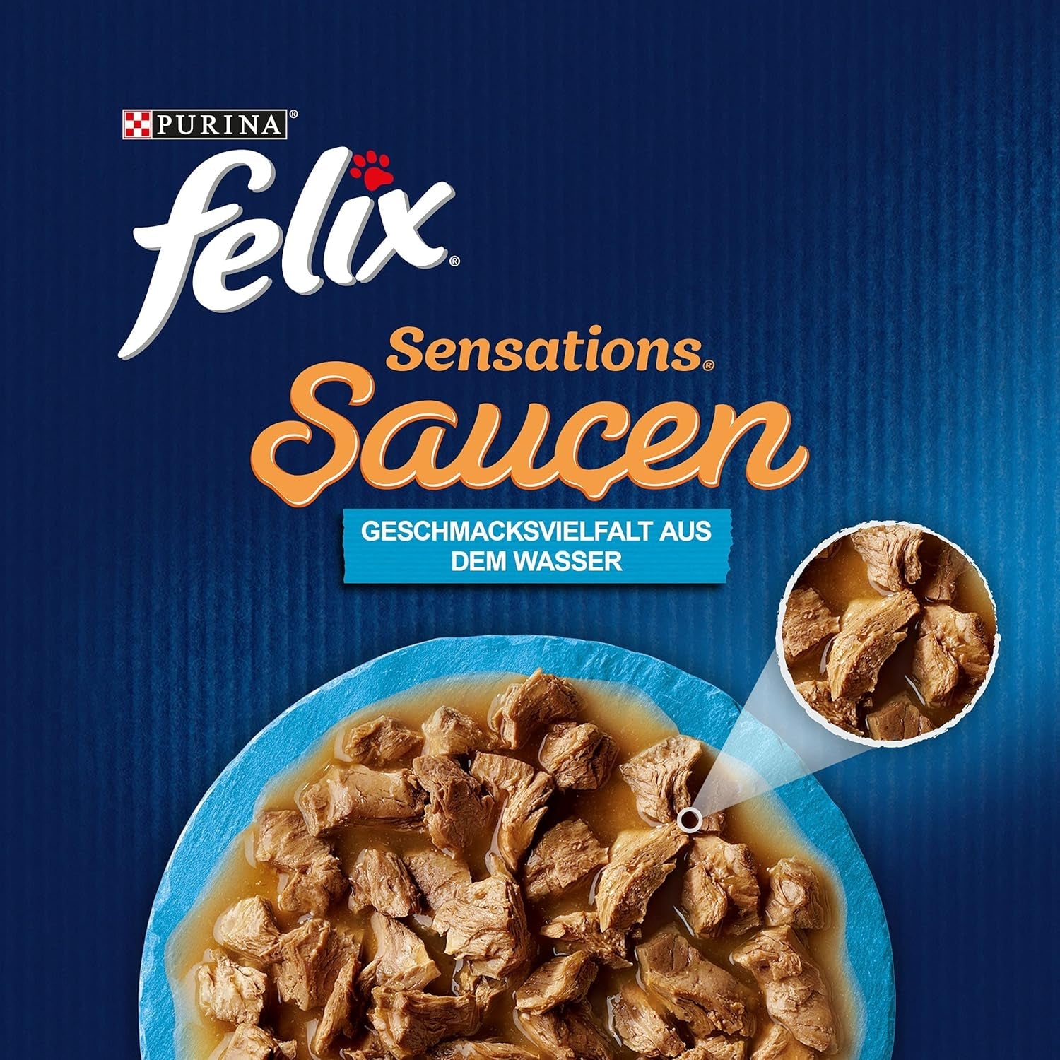 Felix Sensations Sauces Våd kattefoder, assorteret fiskeblanding, pakke med 6 (6 x 12 poser á 85g hver)