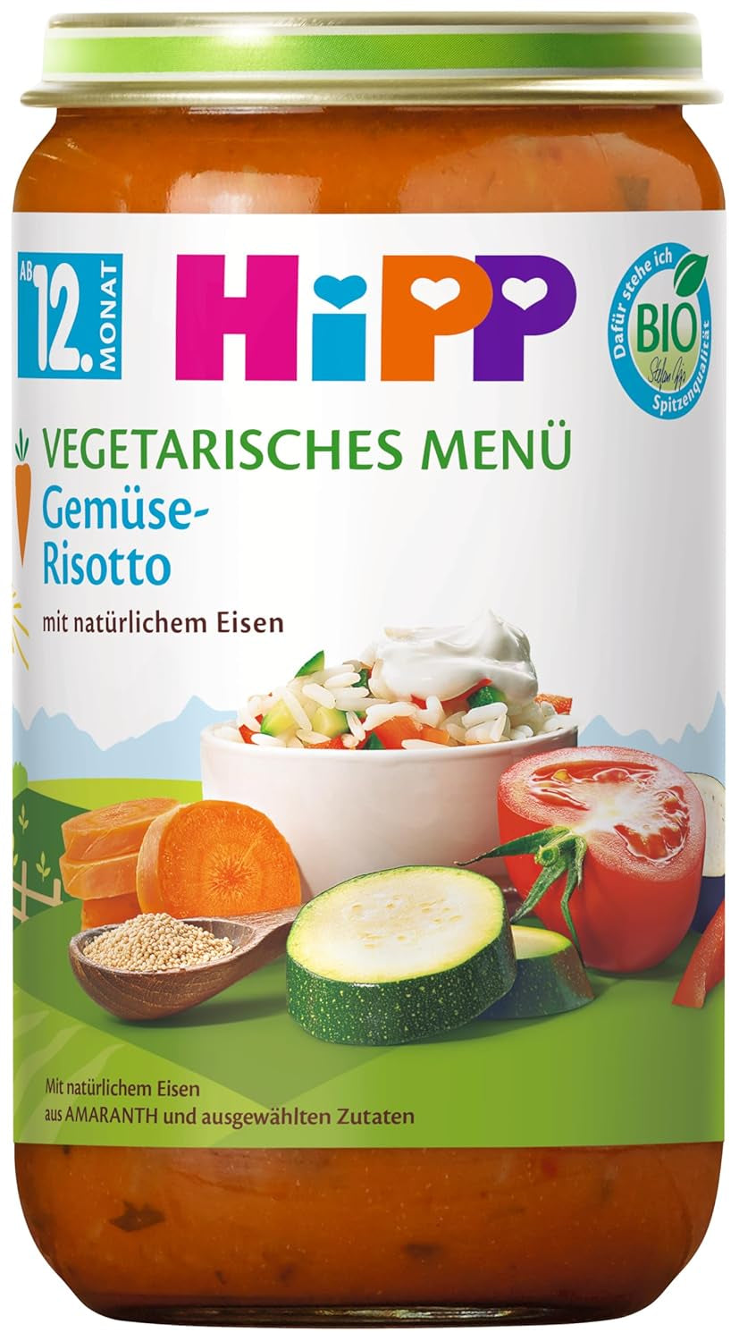 HiPP økologiske måltider fra 12 måneder Risotto med grøntsager, pakke med 6