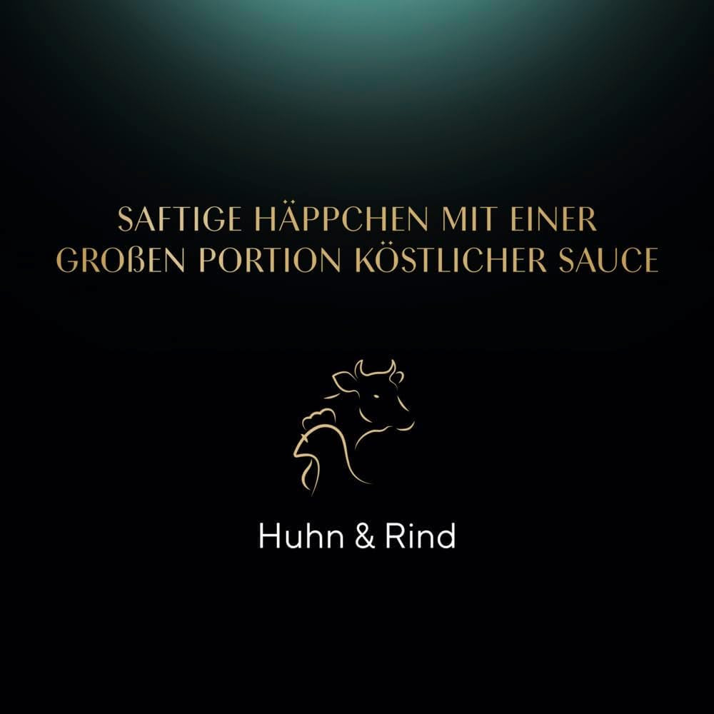 Vådfoder til katte Sheba Selection i portionsposer med kylling og oksekød i sauce 28x85g