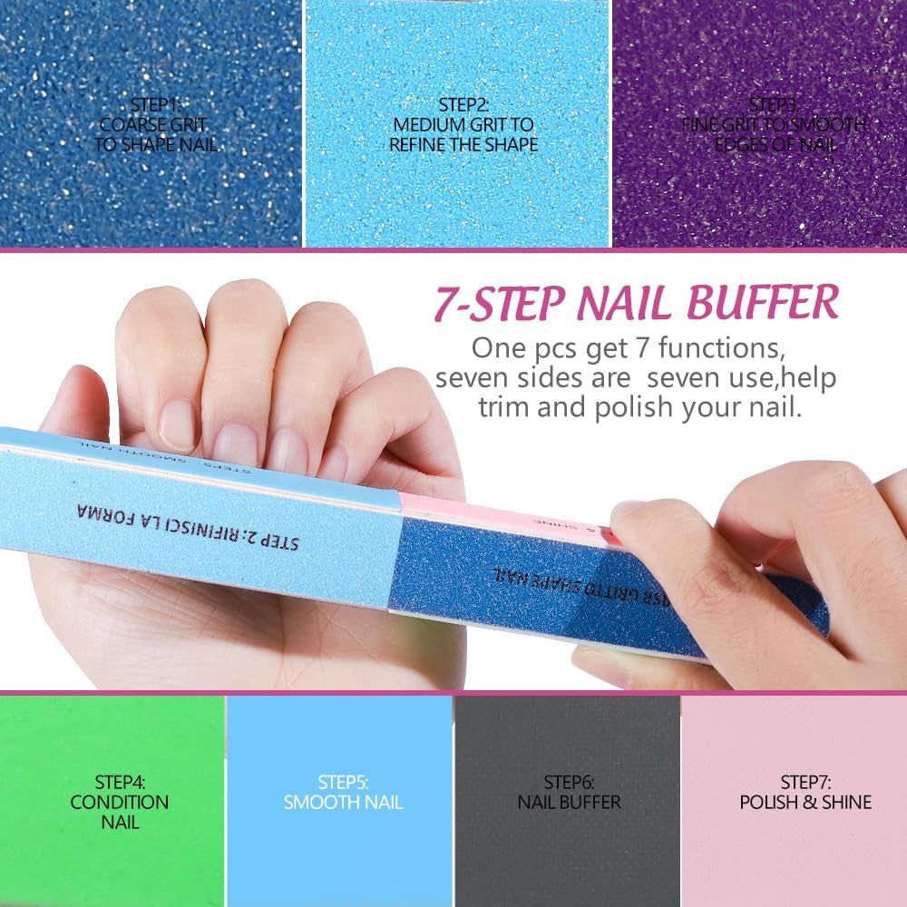 FANDAMEI 20 Stücke Buffer Für Nagel, Nagelfilen Für Gelnägel, Profi Nagelfeile 100/180, Polierfeile Fingernägel, Filen Für Gelnägel, Manicure & Pedicure Set