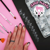 TRIXES 500 stk Gel-neglespidser Franske negle Klare akrylspidser til gør-det-selv-manicure 10 forskellige designs
