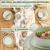 SÄNGER Rio Mint | Stentøjsstel til 6, 6 tallerkener, 6 desserttallerkener, 6 skåle, mintgrøn | VÆRDIINDSAMLING