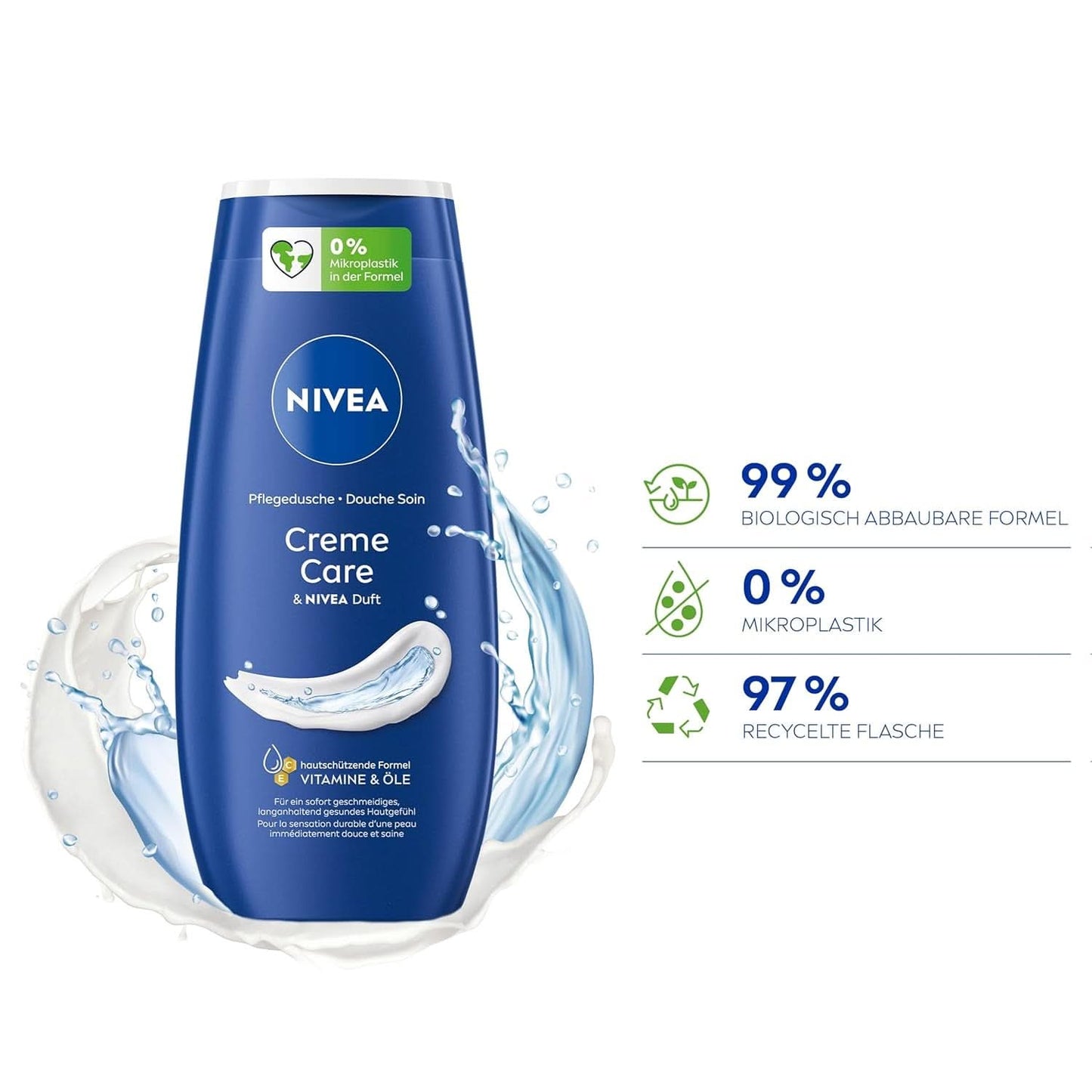 NIVEA Creme Care, shower gel med vitaminer og æteriske olier, 250 ml Shower and bath Naty Shop
