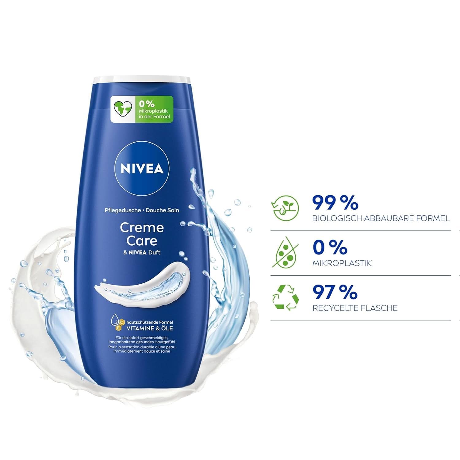 NIVEA Creme Care, shower gel med vitaminer og æteriske olier, 250 ml Shower and bath Naty Shop