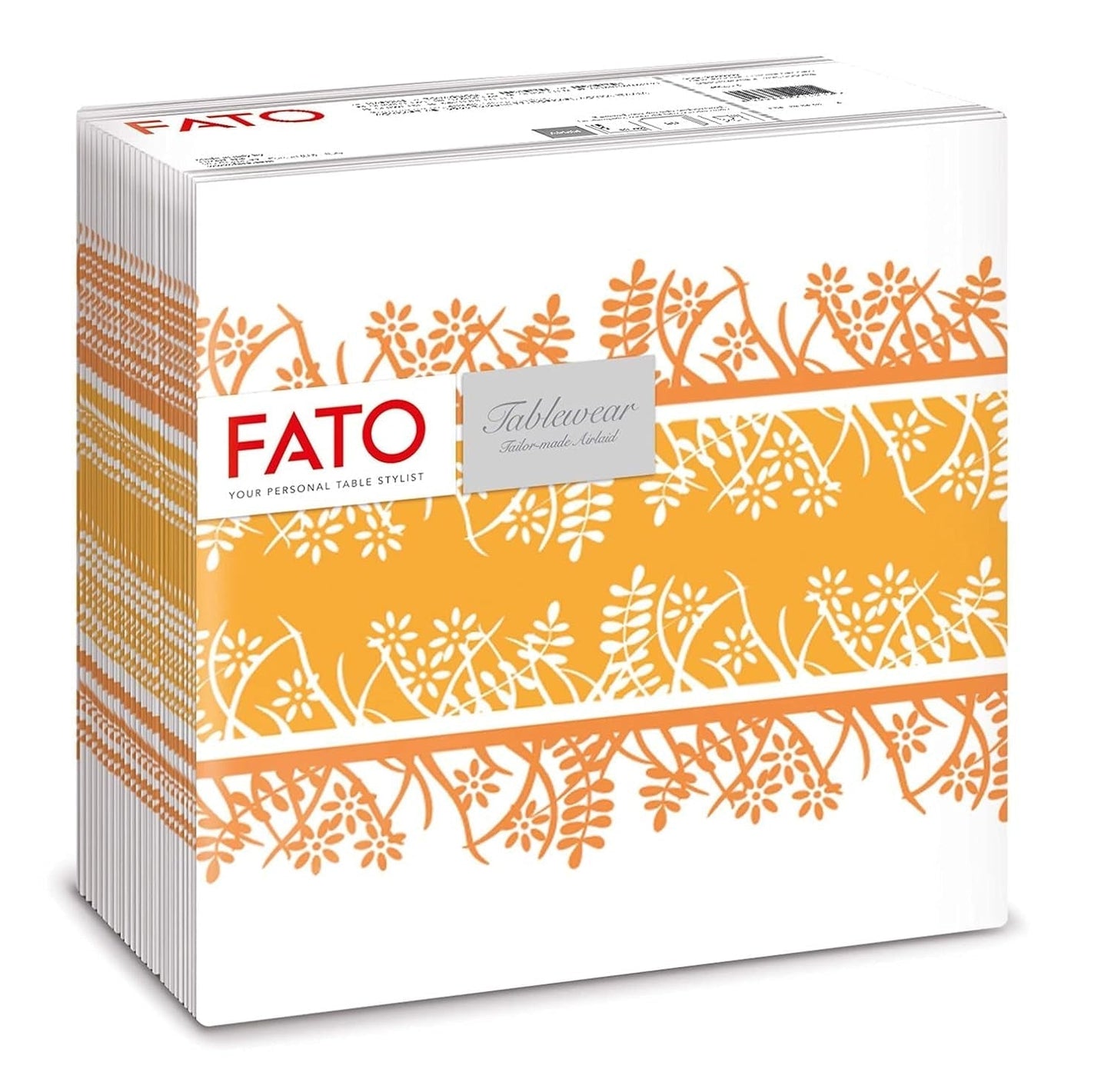Fato - Tørre papirservietter, airlaid, tekstileffekt, pakke med 50 servietter, 40X40 foldet i 4 format, Tropicana Decor