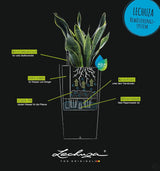 Plantekasse LECHUZA Rondo Premium 32 mat hvid | Plantesøjle med vandingssystem, vandstandsindikator og planteindsats | Mat finish | Ø 32,5 x 56,5 cm | 15786