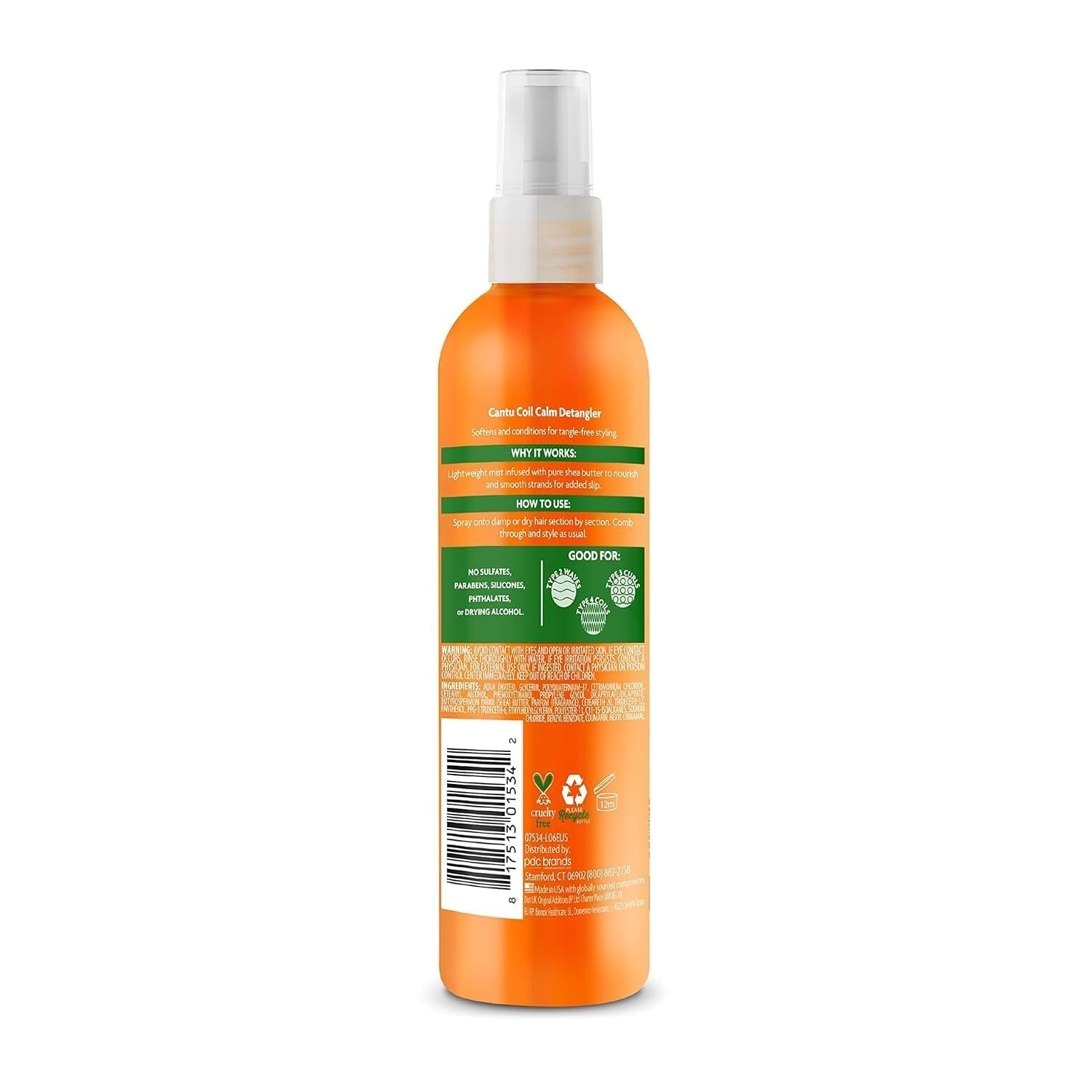 Cantu Coil Calm Detangling Spray, Shea, krøllet hår, 237ml Detangling Products Naty Shop