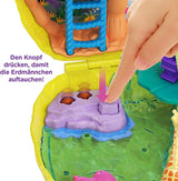 Polly Pocket GKJ64 - Bærbar ananaslomme Kompakt med 8 sjove funktioner, Polly og Lila dukker, 2 tilbehør og klistermærkeark; legetøj til børn fra 4 år og opefter