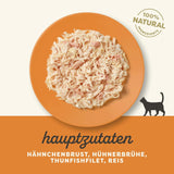 Applaws 100% naturlig Nassfutter for Katzen, Hühnerbrust med Tunfischfilet i Brühe - Pakning med 12 x 70g Beuteln