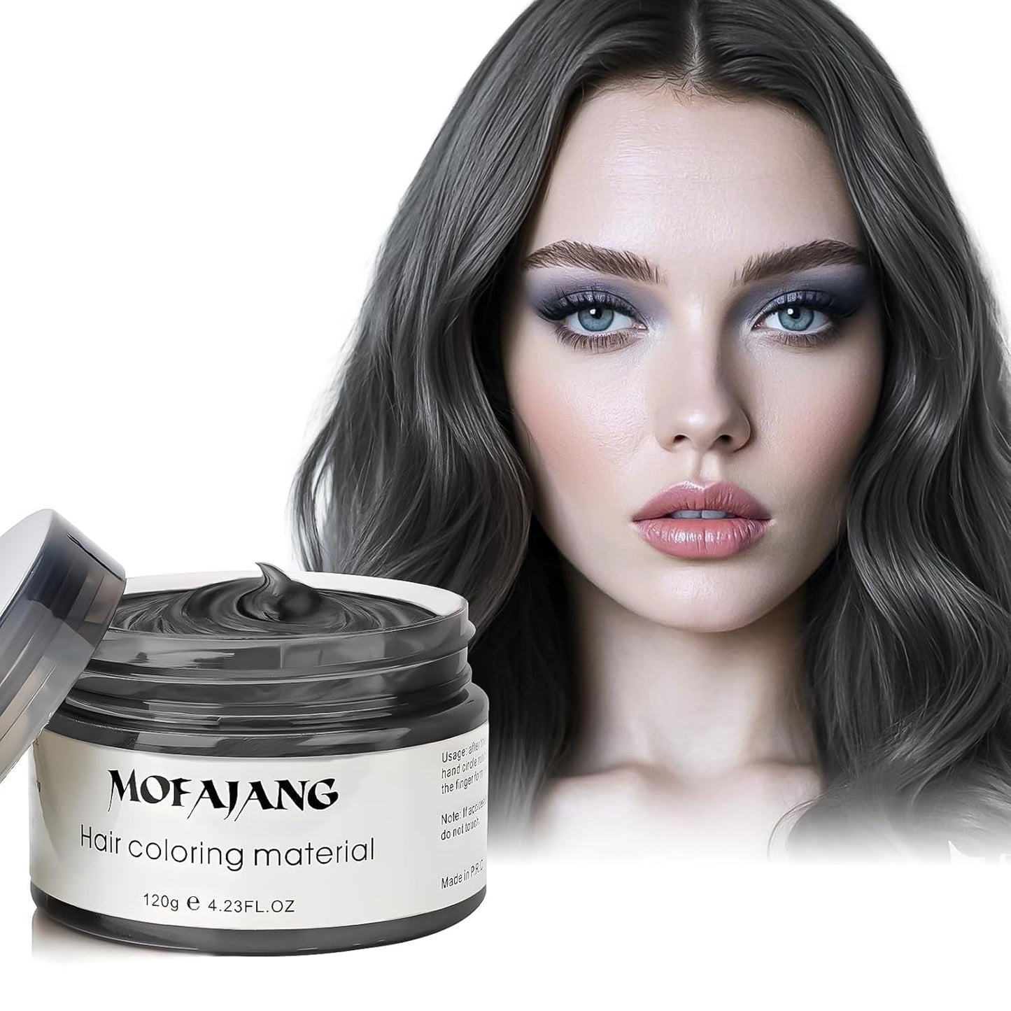 Midlertidig hårfarve, 4,23 ounce farvevoks til mænd, kvinder, vaskbar naturlig farve pomade, øjeblikkelig hårfarve til fest, cosplay, Halloween (rød) Naty Shop hårfarve sort 120 g (1 pakke)