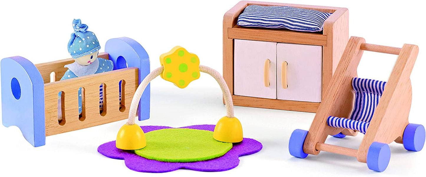 Hape E3459 - Børneværelse, små Naty Shop dukkehuse Børneværelse