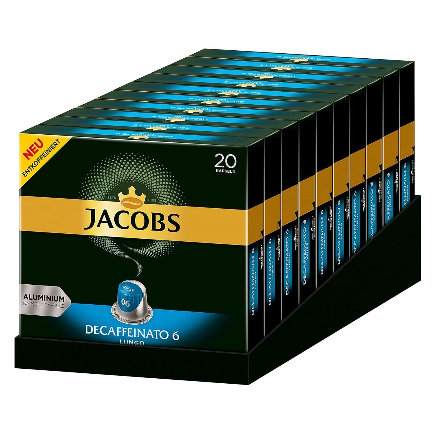 Kaffeekapsel Lungo Classico, Intensität 6 af 12, 10 x 20 Getränke & Kaffeekapseln Lungo Decaffeinato- Intensität 6- 200 Nespresso-kompatibel Kapsel, 10er Pack, 10 x 20 Getränke