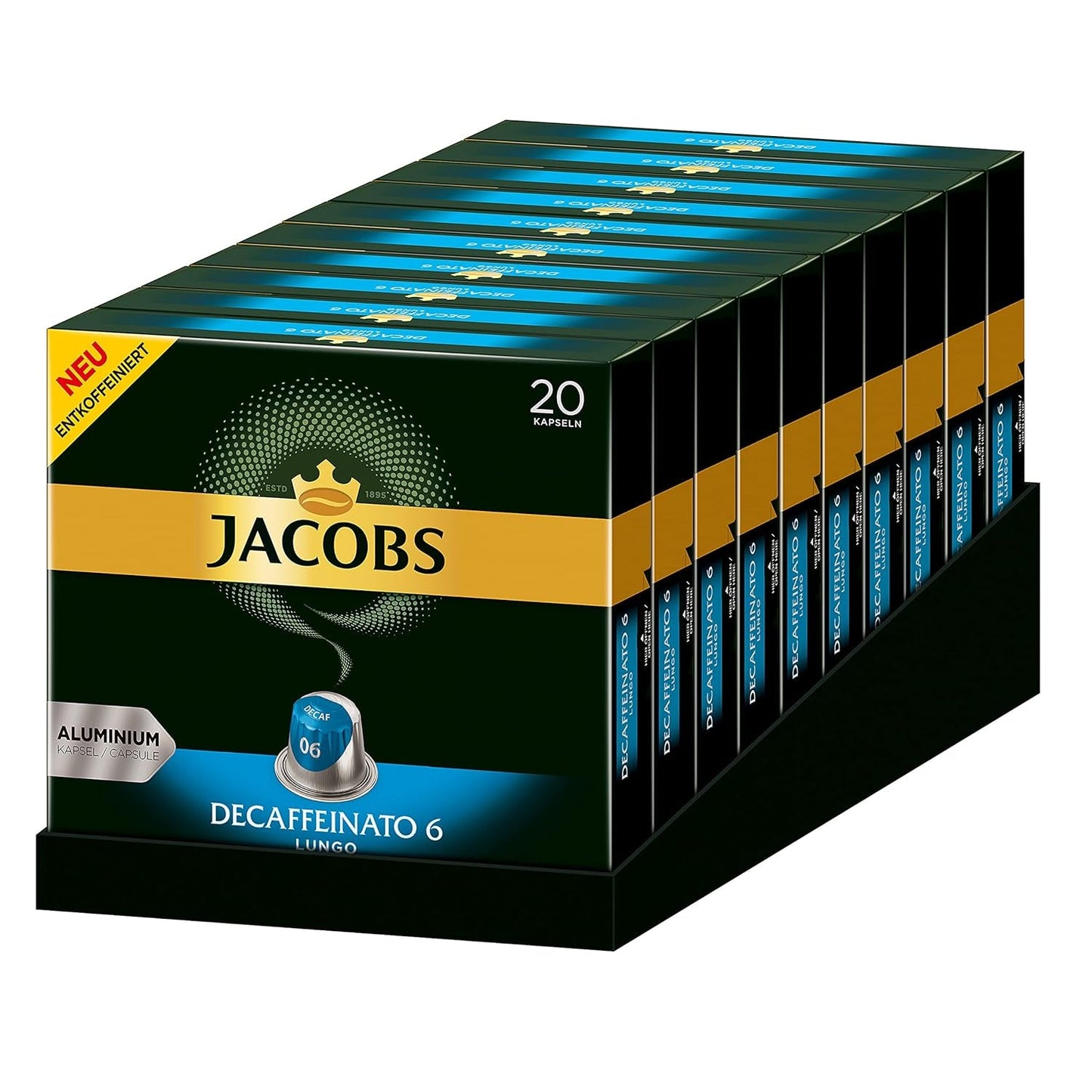 Kaffeekapseln Espresso Ristretto, Intensität 12 af 12, 10 x 20 Getränke & Kaffeekapseln Lungo Decaffeinato- Intensität 6- 200 Nespresso-kompatibel Kapsel, 10er Pack, 10 x 20 Getränke