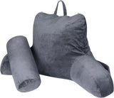 INFANZIA ergonomisk læsepude med armlæn, memory foam rygstøtte, grå, M