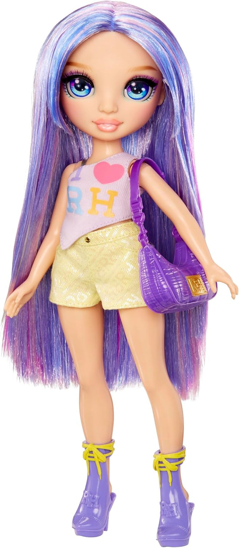 Rainbow High My Fashion Style Doll - Lilla - 28 cm Lilla modedukke med attraktivt outfit og stilfuld taske, til leg, posering, indsamling, til børn i alderen 4-12