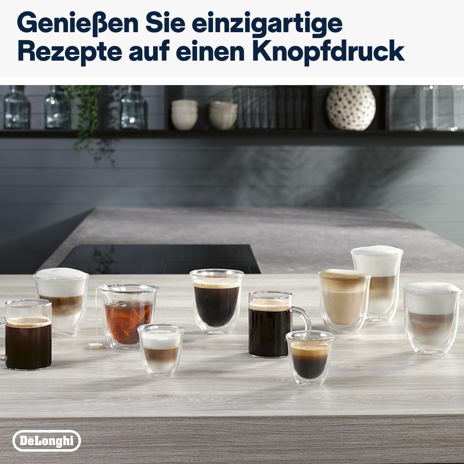 De'Longhi Magnifica Evo Next - Perfetto fuldautomatisk espressor med LatteCrema mælkeskummer, 13 One-Touch-drikke, kaffe- og cappuccinomaskine, farveberøringsskærm, Titanium (ECAM312.80.TB)